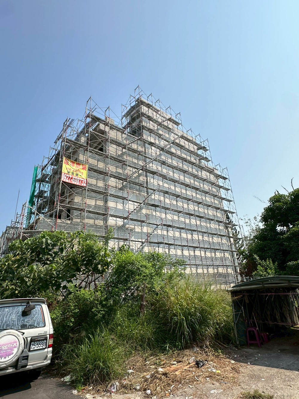 高雄住宅新建工程外牆鷹架搭設